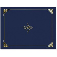 Geographics Letter Recycled Certificate Holder 8 1/2" x 11" - Blue, Gold - Damage Resistant, Die-cut, Sturdy - 30% Recycled - 5 / Pack