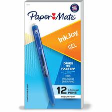 Paper Mate InkJoy Gel Pen 0.7 mm Pen Point - Retractable - Blue Ink - Gel-based - Blue Barrel - 1 Dozen