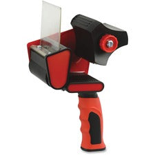 Sparco 3" Packaging Tape Dispenser 3" Core - Ergonomic Design, Adjustable Tension Mechanism, Durable - Red, Black - 1 Each