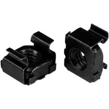 StarTech.com M6 Cage Nuts - 100 Pack, Black Cage Nut - Steel - Black - 100 / Pack - TAA Compliant