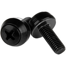 StarTech.com M6 x 12mm - Mounting Screws - 50 Pack, Black Mounting Screw - 0.47" - Steel - Black - 50 / Pack - TAA Compliant