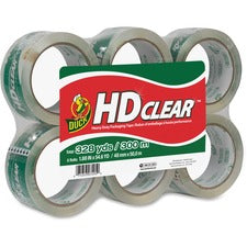 Duck Packaging Tape 54.60 yd Length x 1.88" Width - Clear - Acrylic - 6 / Pack