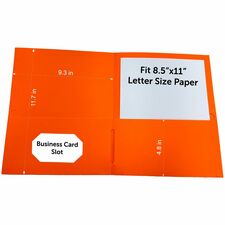 Sparco Letter Pocket Folder 8 1/2" x 11" - 2 Internal Pocket(s) - Orange - 25 / Box