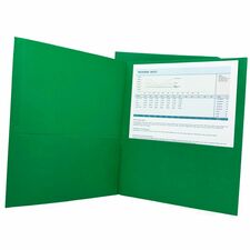 Sparco Letter Pocket Folder 8 1/2" x 11" - 2 Internal Pocket(s) - Green - 25 / Box