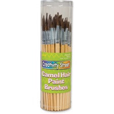 Creativity Street Camel Hair Paint Brushes Aluminum Ferrule - 72 / Set