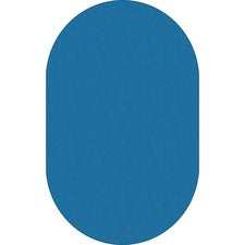 Flagship Carpets Classic Solid Color 12' Oval Rug Floor Rug - Classic, Traditional - 12 ft Length x 90" Width - Oval - Blue - Nylon