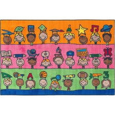 Flagship Carpets Easy Care Fun At School Rug Floor Rug - 60" Length x 36" Width - Multicolor - Nylon