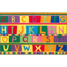 Flagship Carpets Easy Care ABC Tapestry Rug Floor Rug - 60" Length x 36" Width - Multicolor - Nylon