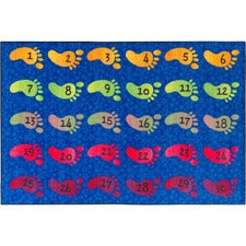 Flagship Carpets Easy Care Counting Feet Rug Floor Rug - 72" Length x 48" Width - Multicolor - Nylon