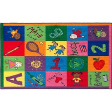 Flagship Carpets Easy Care Primary Pictures Rug Floor Rug - 72" Length x 48" Width - Multicolor - Nylon