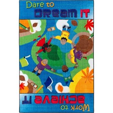 Flagship Carpets Easy Care Dare To Dream Rug Floor Rug - 60" Length x 36" Width - Multicolor - Nylon