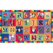 Flagship Carpets ABC Blocks Alphabet Rug 13.16 ft Length x 10.75 ft Width - Multicolor - Nylon