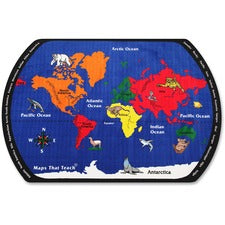 Flagship Carpets Maps That Teach Global Rug 13.16 ft Length x 10.75 ft Width - Multicolor - Nylon
