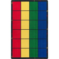 Flagship Carpets Learning Grid Seating Rug Floor Rug - 13.16 ft Length x 10.75 ft Width - Multicolor - Nylon