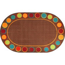 Flagship Carpets Calm Sitting Spots Oval Rug Classic - 12 ft Length x 90" Width - Oval - Multicolor - Nylon