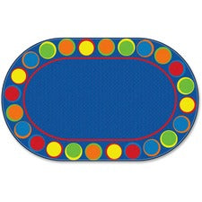 Flagship Carpets Cheerful Sitting Spots Oval Rug Classic - 99.96" Length x 72" Width - Oval - Multicolor - Nylon