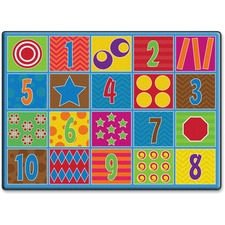 Flagship Carpets Counting Fun 20-seat Rug 99.96" Length x 72" Width - Multicolor