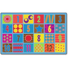 Flagship Carpets Counting Fun 24-seat Rug 12 ft Length x 90" Width - Multicolor