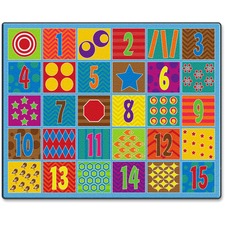 Flagship Carpets Counting Fun 30-seat Rug 13.16 ft Length x 10.75 ft Width - Multicolor