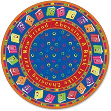 Flagship Carpets Bright CircleTime Books Round Rug 72" Diameter - Circle - Multicolor