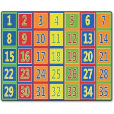 Flagship Carpets Fun 123s Color Square Rows Rug 13.16 ft Length x 10.75 ft Width - Multicolor