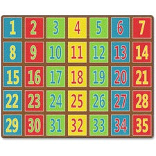 Flagship Carpets Fun 123s Color Square Rows Rug 13.16 ft Length x 10.75 ft Width - Multicolor