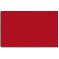 Flagship Carpets Solid Color Hashtag Rug 99.96" Length x 72" Width - Cherry