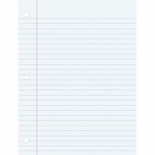 Pacon Wide Ruled Filler Paper 100 Sheets - Wide Ruled Front Ruling - 0.38" Ruled - Red Margin - 3 Hole(s) - 8" x 10 1/2" Sheet Size - White Paper - Smooth, Punched - 100 / Pack