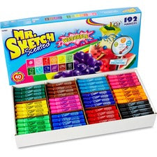 Mr. Sketch Scented Washable Markers Narrow Narrow Chisel, Medium, Broad Marker Point - Washable - Assorted Ink - 192 / Set