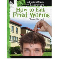 Shell Education How To Eat Fried Worms Instructional Guide Printed Book by Thomas Rockwell 72 Pages - Shell Educational Publishing Publication - Book - Grade 3-5