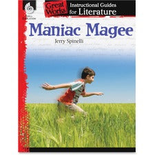 Shell Education Grade 4-8 Maniac Magee Instructional Guide Printed Book by Jerry Spinelli 72 Pages - Shell Educational Publishing Publication - Book - Grade 4-8