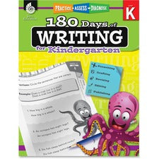 Shell Education Grade K 180 Days of Writing Book Printed Book 216 Pages - Shell Educational Publishing Publication - Book - Grade K