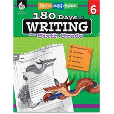 Shell Education 6th Grade 180 Days of Writing Book Printed Book 224 Pages - Shell Educational Publishing Publication - Book - Grade 6
