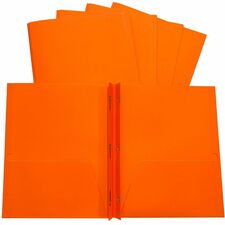 Sparco Letter Pocket Folder 8 1/2" x 11" - 3 x Double Prong Fastener(s) - 2 Internal Pocket(s) - Orange - 25 / Box