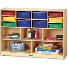 Jonti-Craft Colored Bins Combo Mobile Storage Unit 15 Compartment(s) - 35.50" Height x 48" Width x 15" Depth - Wood Grain - 1 Each