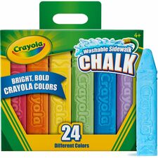 Crayola Washable Sidewalk Chalk 4" Length - Assorted - 24 / Box