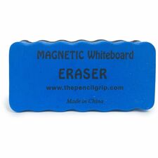 The Pencil Grip Magnetic Whiteboard Eraser 2" Width x 4" Length - Ergonomic Design, Soft, Dirt Resistant, Magnetic - Blue - 1 Each