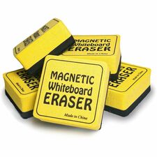 The Pencil Grip Magnetic Whiteboard Eraser Class Pack 2" Width x 2" Length - Durable, Soft, Magnetic - Yellow - 24 / Pack