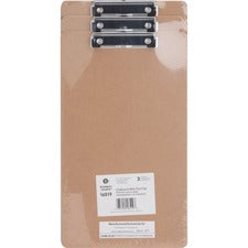 Business Source Legal-size Clipboard 8 1/2" x 14" Sheet Size - Hardboard - Brown - 3 / Pack