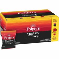 Folgers&reg; Fraction Pack Black Silk Coffee Regular - Dark - 1.4 oz - Fraction Pack - 42 / Carton