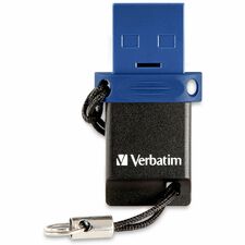 Microban 64GB Store 'n' Go Dual USB 3.2 Gen 1 Flash Drive for USB-C Devices - Blue 64 GB - USB 3.2 (Gen 1) Type C, USB 3.2 (Gen 1) Type A - Blue - Lifetime Warranty - 1 Each - TAA Compliant