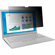 3M Privacy Filter Black, Matte For 12.5" Widescreen LCD 2 in 1 Notebook - 16:9 - Scratch Resistant, Fingerprint Resistant, Dust Resistant - Anti-glare - 1 Each