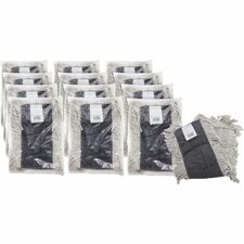 Genuine Joe Disposable Dust Mop Refill 5" Width x 24" Length - Disposable, Fray Resistant, Quick Drying, Absorbent, Durable, 4-ply Yarn, Cut Ends - Cotton - Natural - 12 / Carton
