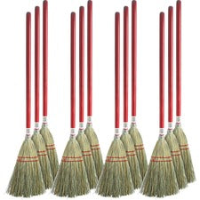 Genuine Joe Lobby Broom 24" Handle Length - Wood Handle - Natural - 12 / Carton