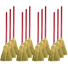 Genuine Joe Lobby Broom 34" Handle Length - Wood Handle - Natural - 12 / Carton