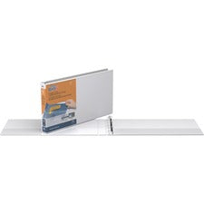QuickFit Ledger Binder 1" Binder Capacity - Legal - 8 1/2" x 14" Sheet Size - 200 Sheet Capacity - Fastener(s): Round Ring - Pocket(s): 2, Internal - Polypropylene - White - Recycled - Spine, Ink-transfer Resistant, Locking Ring, Heavy Duty, Exposed Rivet