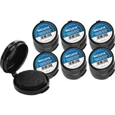 SICURIX Adhesive Fingerprint Ink Pads 0.5" Height x 1.5" Width x 1.5" Depth - Black Ink - Black - 12 / Carton