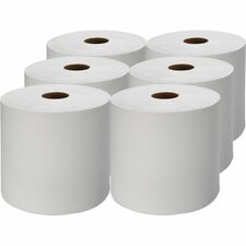 Genuine Joe Hardwound Roll Paper Towels 7.87" Width x 1000 ft Length - 2" Core - White - 6 / Carton