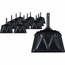 Genuine Joe Heavy-duty Metal Dustpan 12" Wide - Steel - Black - 12 / Carton