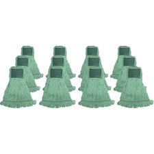 Genuine Joe Synthetic Blend Medium Mophead Rayon, Cotton - Green - 12 / Carton